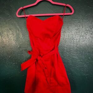 H&M Vibrant Red Strapless Dress